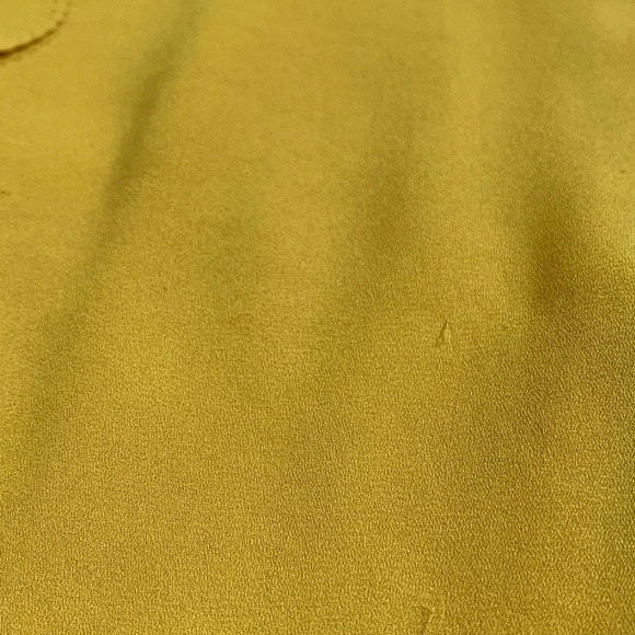 Anthropology meadow rue gold mustard yellow scalloped blouse size 8 button down - Picture 11 of 12